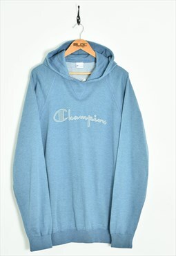 Vintage Champion Hooded Sweatshirt Blue XXXLarge