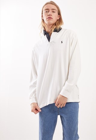 VINTAGE RALPH LAUREN LONG SLEEVED POLO TOP