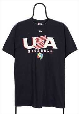 Vintage Majestic USA Baseball Navy TShirt Womens