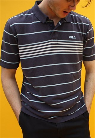 VINTAGE 90S FILA STRIPE POLO SHIRT