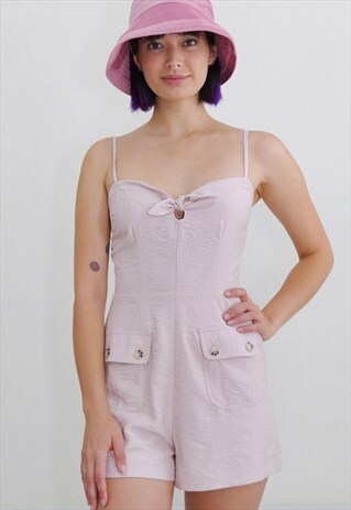 PROXY URBAN SCHOOL GIRL PLAYSUITS IN BLUSH PINK