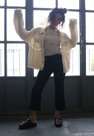 VINTAGE VERSACE LINEN UNISEX 90S CASUAL JACKET OFF WHITE