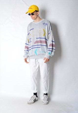 VINTAGE 90S STRIPED ABSTRACT JUMPER