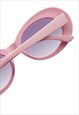 RETRO OVAL SHAPED SUNGLASSES IN PINK WITH LIGHT SMOKE LENS