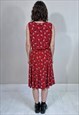 VINTAGE ARCHIVE 80'S STYLE RED PATTERNED DRESS