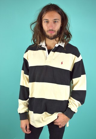 VINTAGE 90'S RALPH LAUREN STRIPED POLO SHIRT