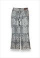 CAVALLI VINTAGE Y2K GREY PATTERNED TROUSERS BUTTON AND ZIP 
