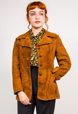 VINTAGE 70'S BROWN SUEDE JACKET