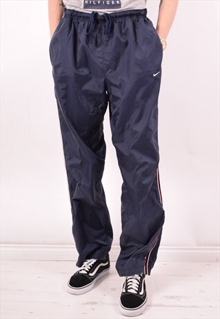 NIKE MENS VINTAGE TRACKSUIT TROUSERS XL BLUE 90S