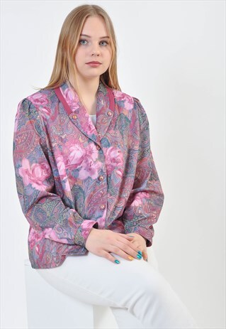 VINTAGE BLOUSE IN ABSTRACT PRINT