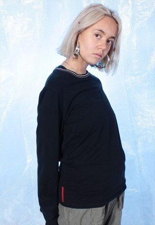 VINTAGE PRADA BLACK LONG SLEEVE TOP