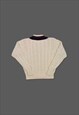 VINTAGE 90S POLO RALPH LAUREN CABLE-KNIT JUMPER IN CREAM