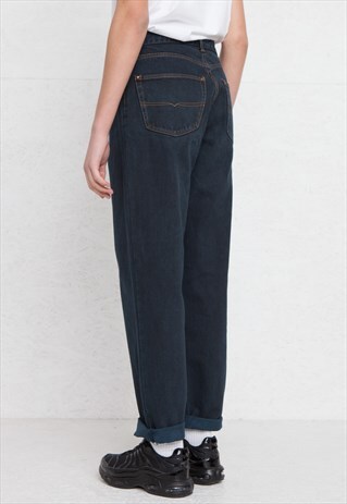 VINTAGE RETRO DARK BLUE DENIM JEANS