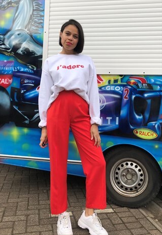 VINTAGE RED TAILORED TROUSERS