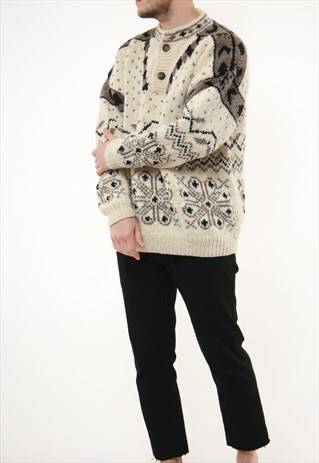 VINTAGE RARE VTG MERLIN WOOL KNITWEAR SWEATER 14177