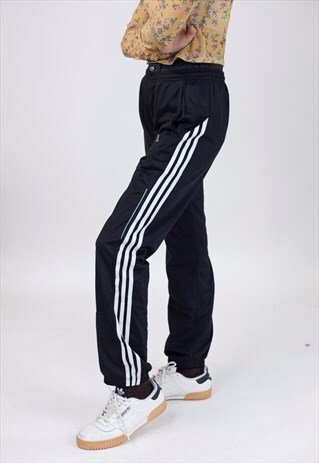 VINTAGE 90S ADIDAS BLACK TRACKSUIT BOTTOMS