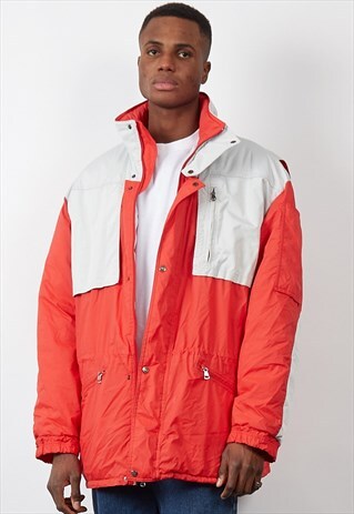 VINTAGE 80'S CHAMPION RED/GREY PADDED COAT