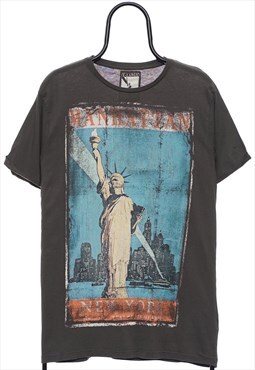 Retro Manhattan Graphic Grey TShirt Womens