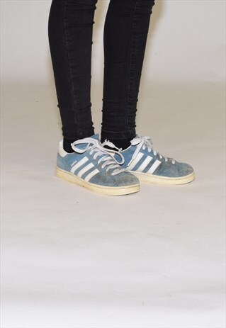 VINTAGE BLUE ADIDAS CAMPUS SUEDE TRAINERS