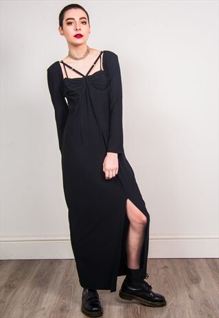 VINTAGE 90'S BLACK GOTHIC MAXI DRESS