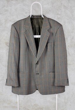 Vintage St Michael Tweed Blazer Wool Houndstooth Large 44