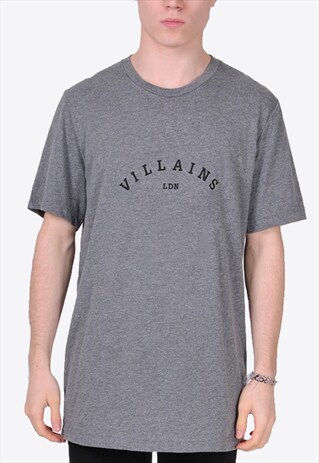 GREY VILLAINS LDN (BLACK) T-SHIRT - EMBROIDERED