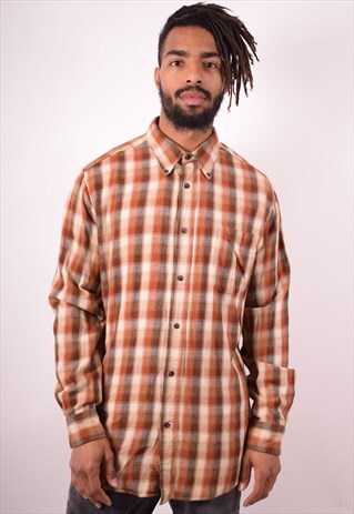 MENS VINTAGE SHIRT LARGE MULTI CHECK 90S