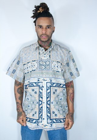 VINTAGE HAWAIIAN CRAZY PATTERNED SHIRT