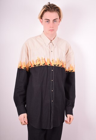 MENS VINTAGE SHIRT XL MULTI 90'S