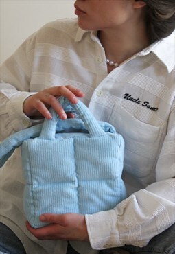 MINI PILLOW PUFFER Essential tote bag in baby blue