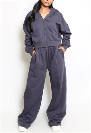 Iconic Fitness Hooded Jumper And Jogger Set In Charcoal 