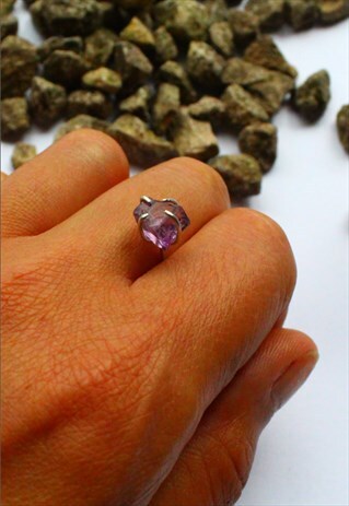 RAW GEMSTONE EARRING - AMETHYST IN STERLING SILVER