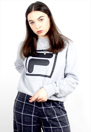 90'S RARE RETRO GREY & BLACK SWEATSHIRT