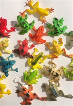 handmade cute & weird funky festival unisex frog earrings