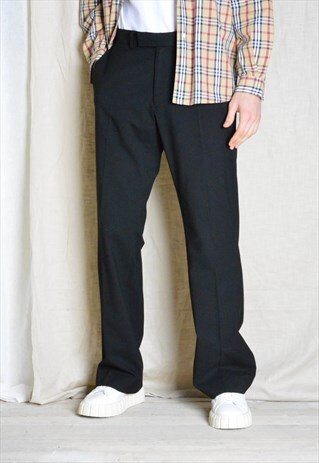 Y2K Black Minimalist Formal Mens Pants Preppy Slacks