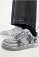 Spray painted sneakers cross print trainers graffiti shoes