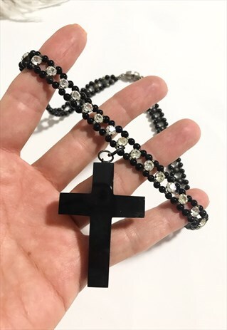 1960'S GOTHIC BACK CROSS CHOKER