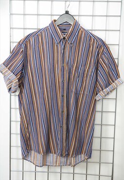Vintage 90s Corduroy Striped Shirt Size L