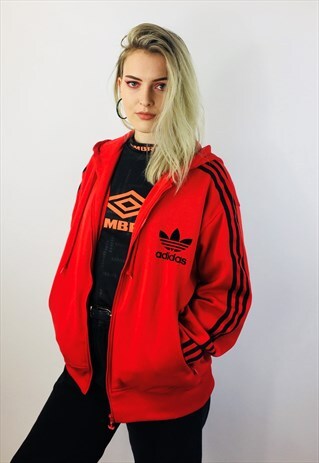 VINTAGE ADIDAS TREFOIL RED TRACKSUIT JACKET