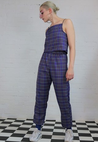 TARTAN CHECK CO-ORD IN PURPLE