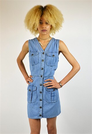 VINTAGE 90'S DENIM BUTTON DOWN DRESS