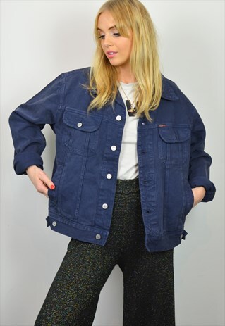 VINTAGE 90S PEPE JEANS DARK BLUE DENIM JACKET