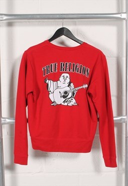 Vintage True Religion Jumper in Red Crewneck Sweater Small