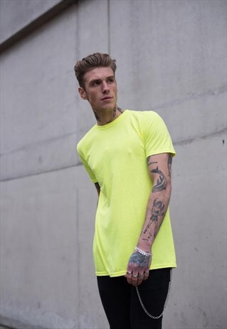 ESSENTIAL BLANK T-SHIRT - NEON LIME YELLOW