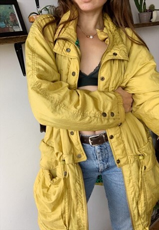 VINTAGE 80S MUSTARD SHELL MOUNTAIN WEAR SKI JACKET COAT