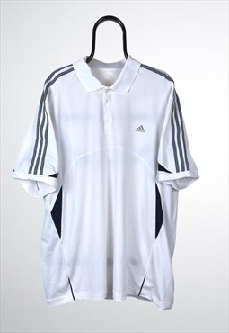 Vintage Adidas Polo Shirt Sports White XXL
