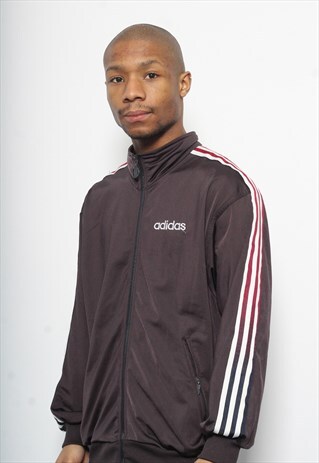 VINTAGE ADIDAS LOGO TRACK JACKET BROWN