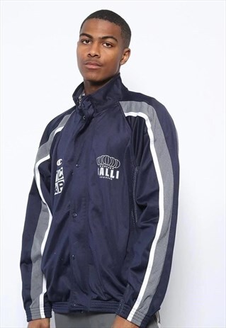 VINTAGE CHAMPION LOGO TRACK JACKET BLUE
