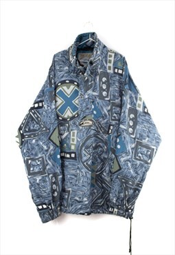 Vintage Quiksilver 1/4 zip Winter Jacket in Blue XL