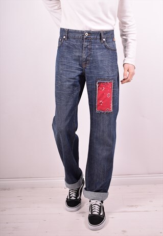 MOSCHINO MENS VINTAGE JEANS W36 L36 BLUE 90S